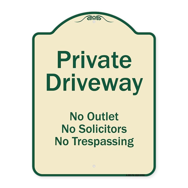 Designer Series-Private Driveway No Outlet Solicitors Or Trespassing, 24" H, TG-1824-9781